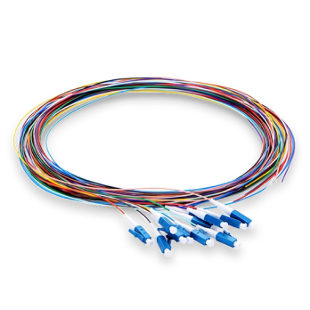 Fiber Pigtail, LC UPC to Unterminated, 12 Fibers, Unjacketed